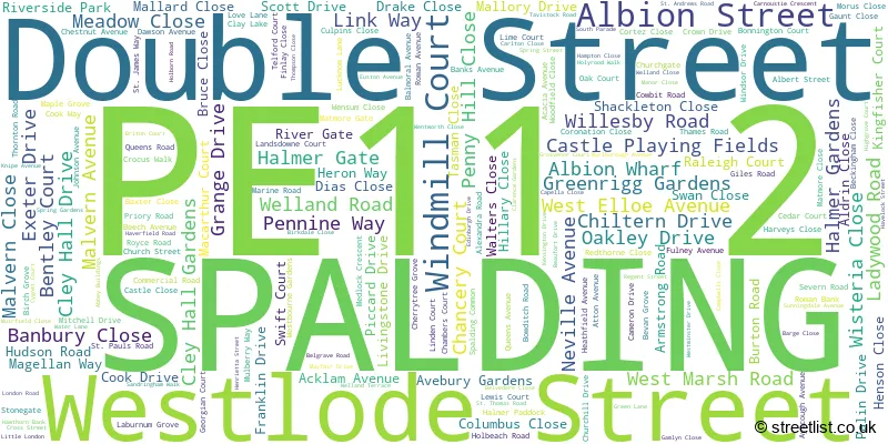 A word cloud for the PE11 2 postcode